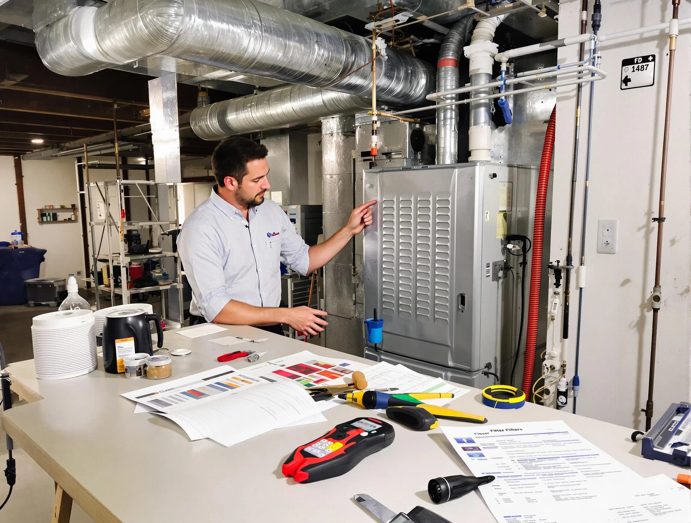 Westford Air Duct Cleaning inspector conducting detailed filter system evaluation using professional diagnostic tools in Westford