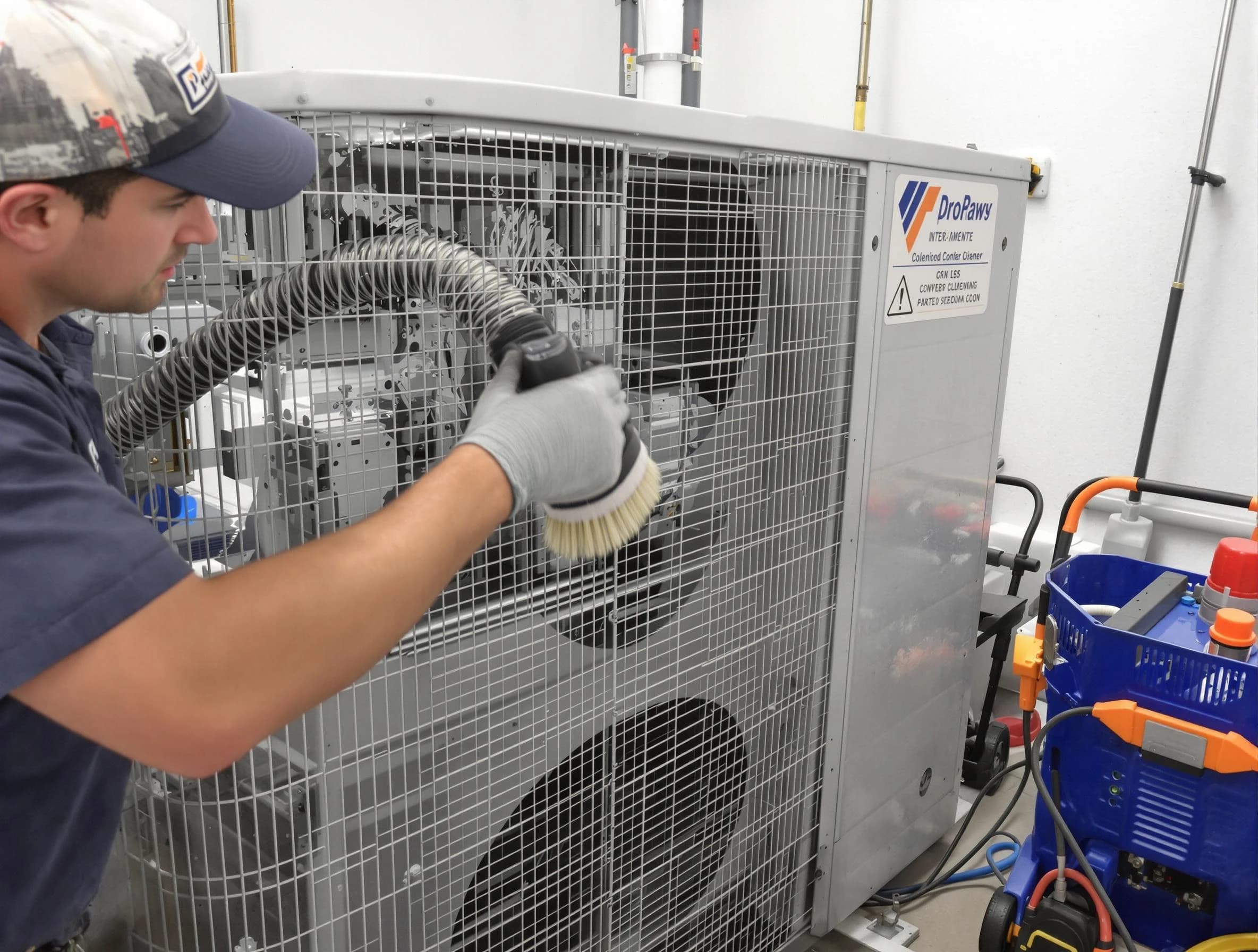 Westford Air Duct Cleaning specialist performing precision AC coil cleaning for improved system performance in Westford