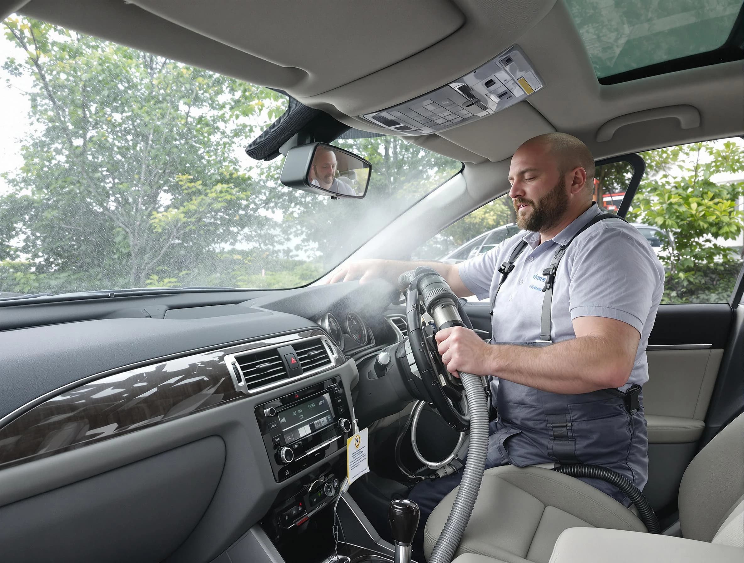 Westford Air Duct Cleaning specialist performing professional car duct cleaning in Westford