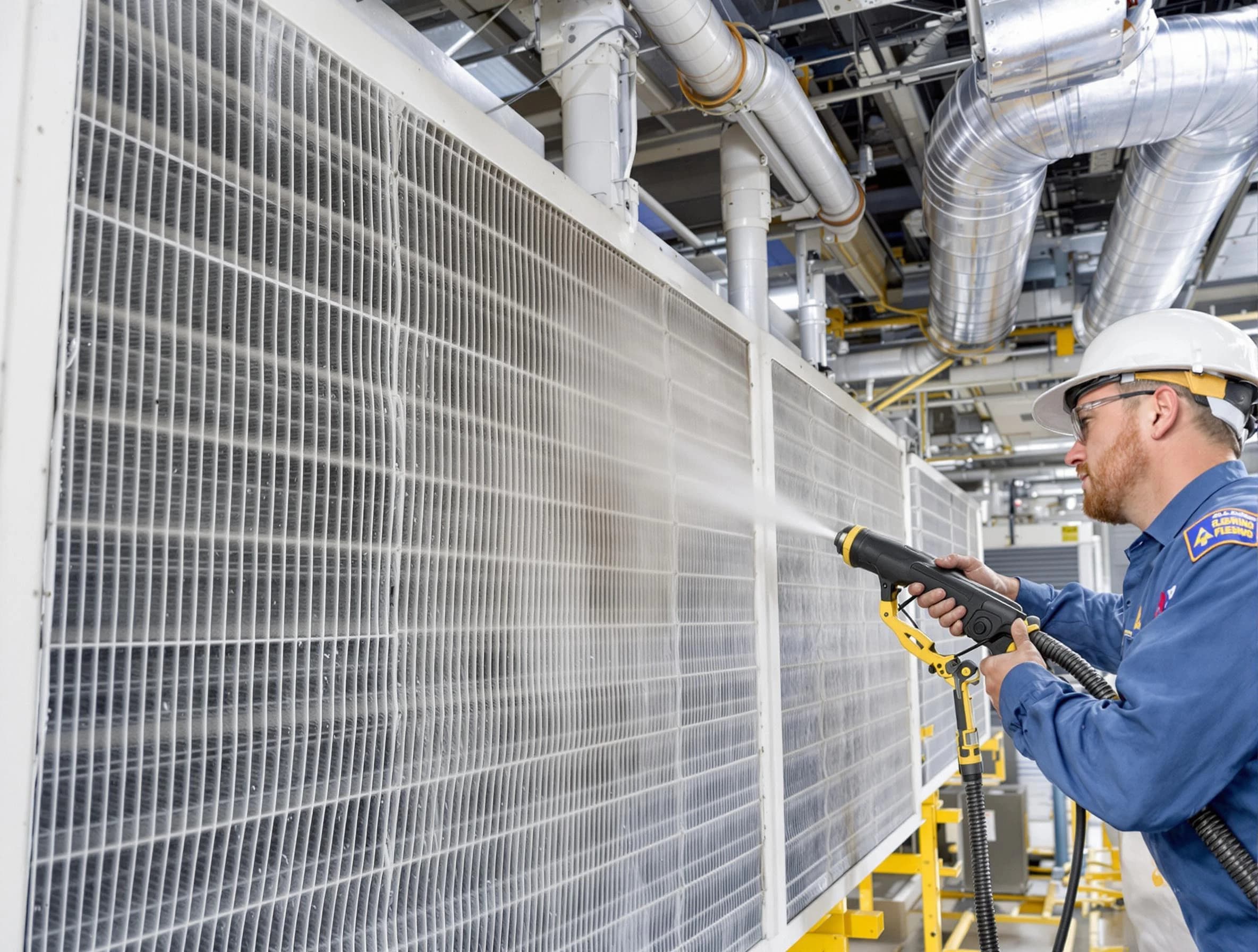 Professional commercial coil cleaning by Westford Air Duct Cleaning in Westford