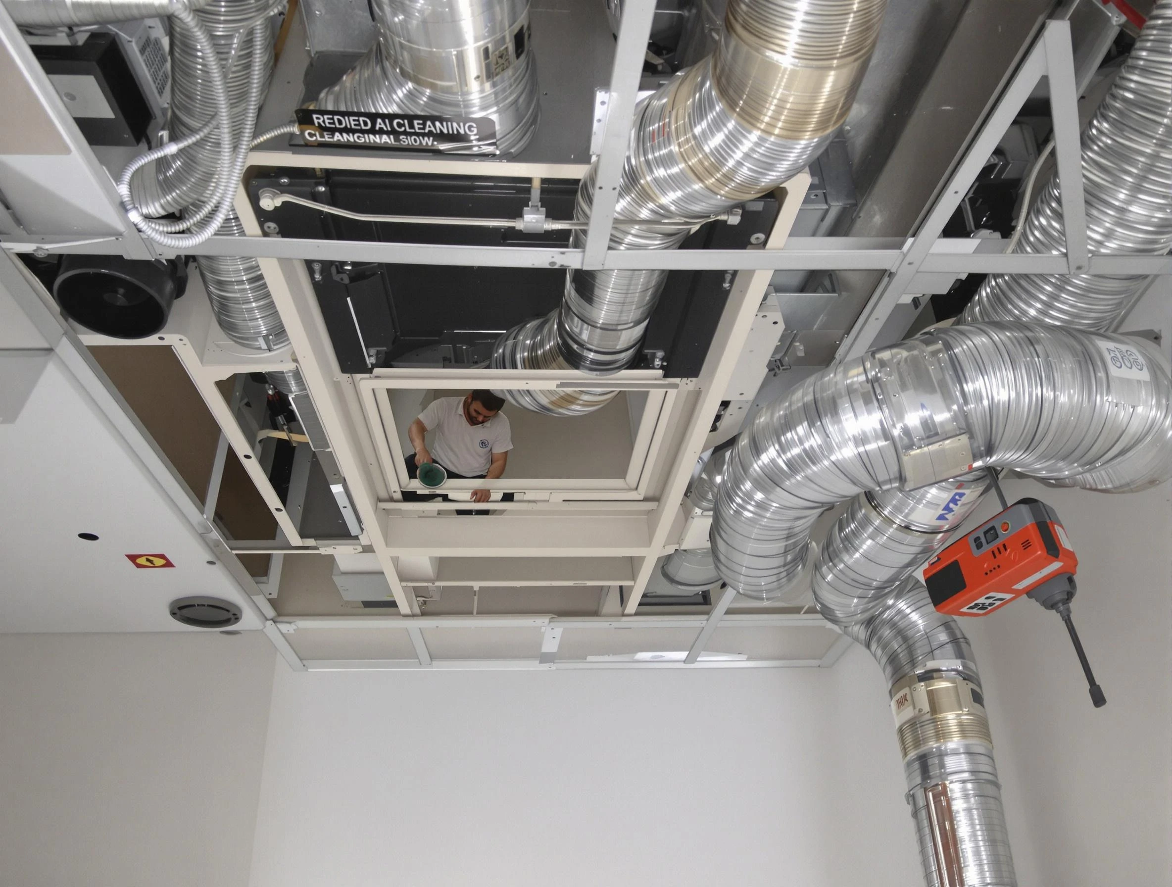 Westford Air Duct Cleaning technician performing detailed central duct system cleaning in Westford