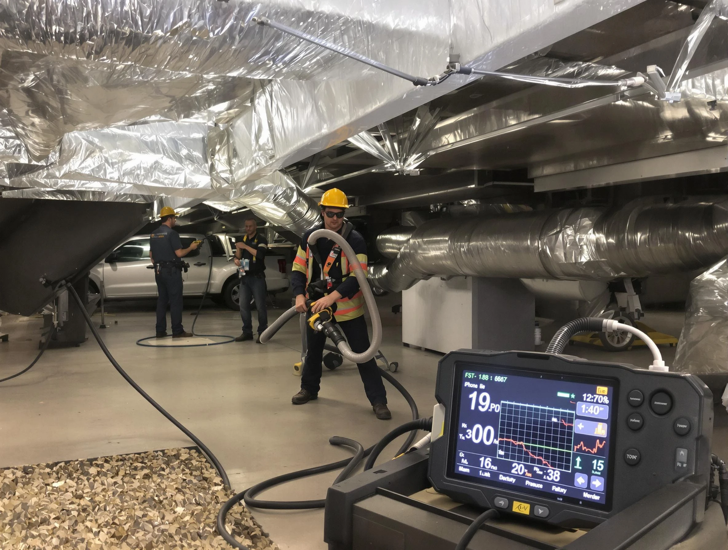 Professional negative pressure duct cleaning by Westford Air Duct Cleaning in Westford