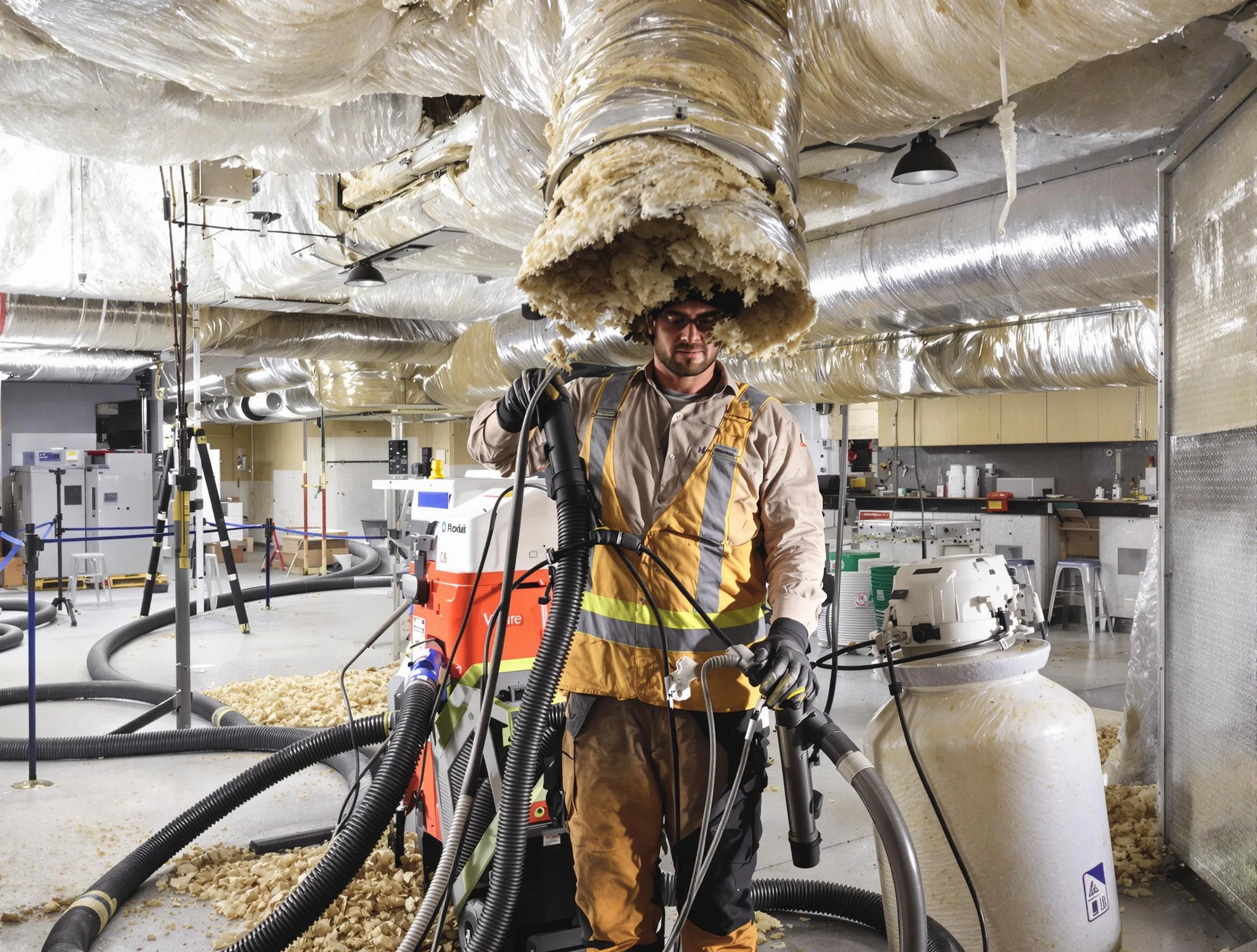 Professional vacuum insulation removal by Westford Air Duct Cleaning expert in Westford